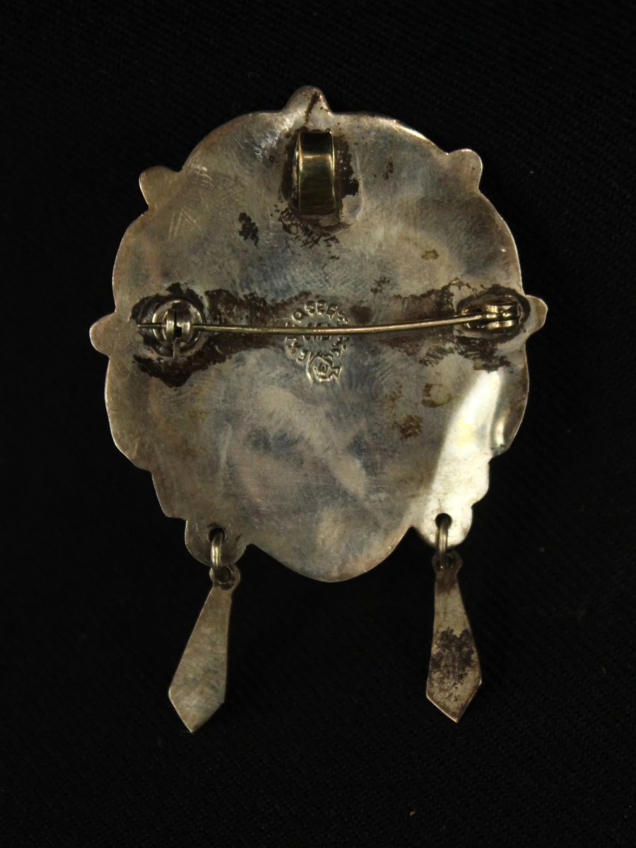 Taxco sterling zilveren broche/hanger met masker - foto 6