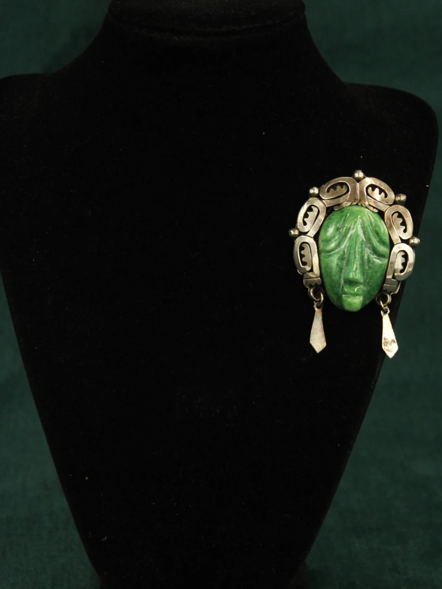 Taxco sterling zilveren broche/hanger met masker - foto 9