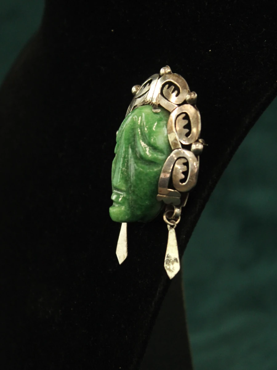 Taxco sterling zilveren broche/hanger met masker - foto 10