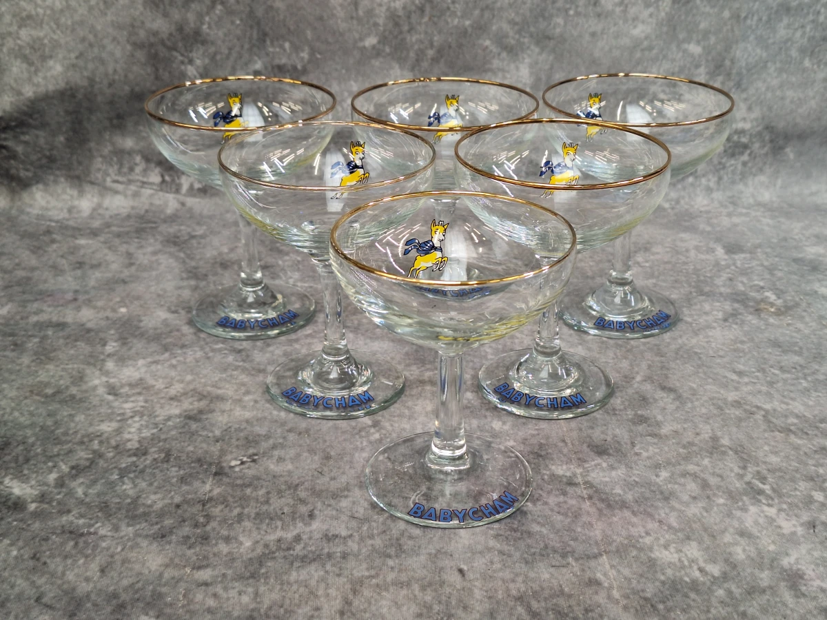 6 Vintage Babycham champagnecoupes uit de jaren 70 - foto 2