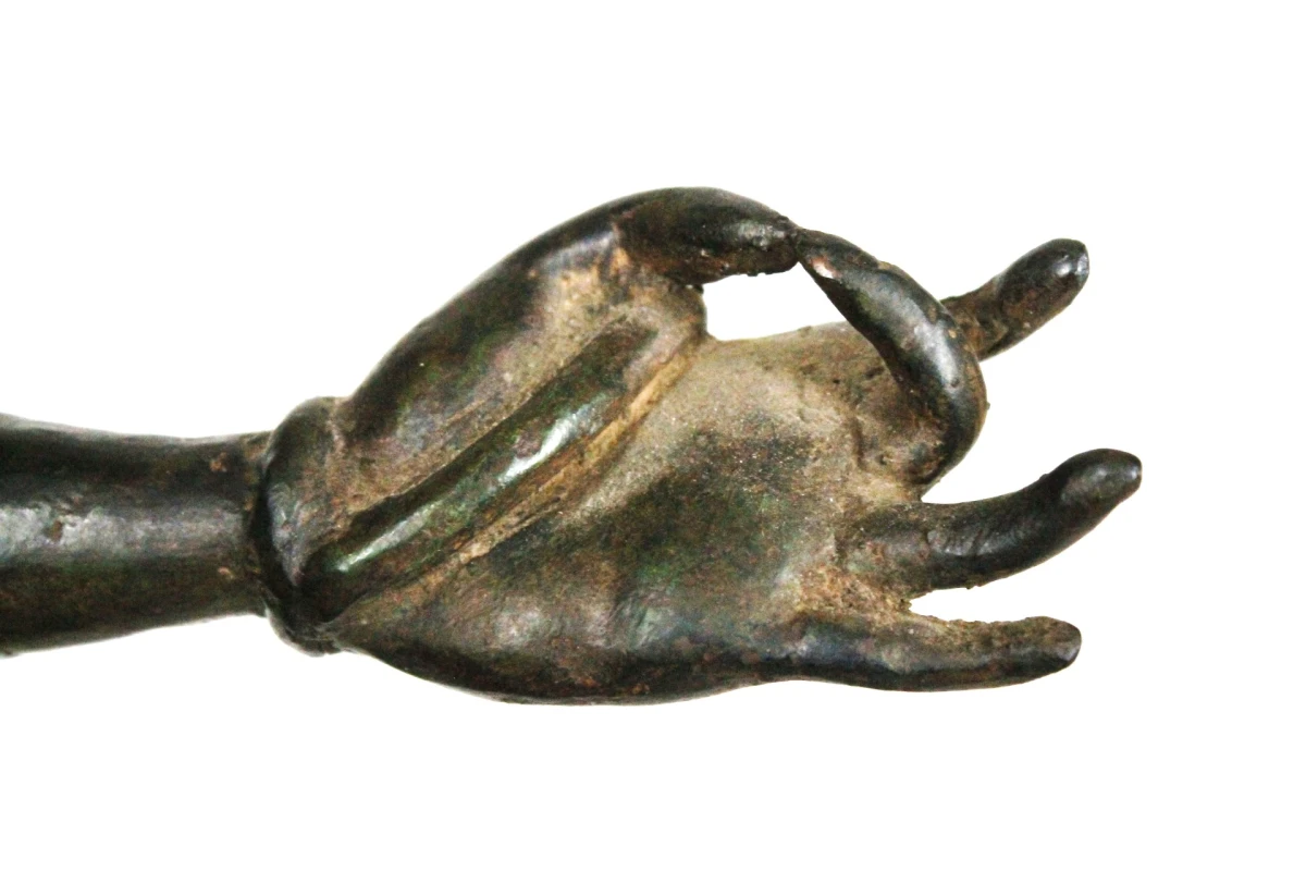 Gepatineerd Bronzen Oosters Beeld - foto 8