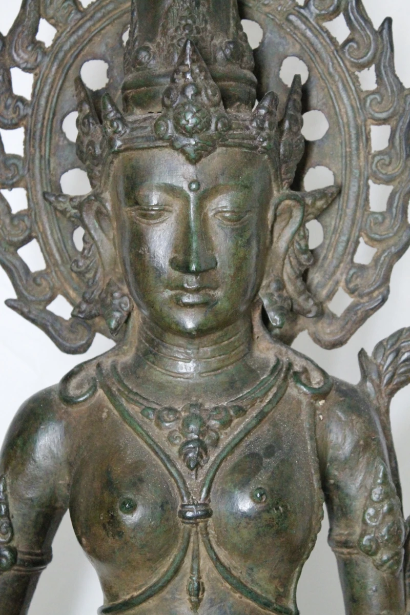 Gepatineerd Bronzen Oosters Beeld - foto 4