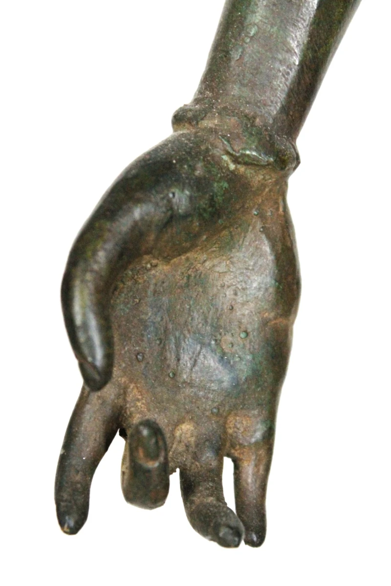 Gepatineerd Bronzen Oosters Beeld - foto 5