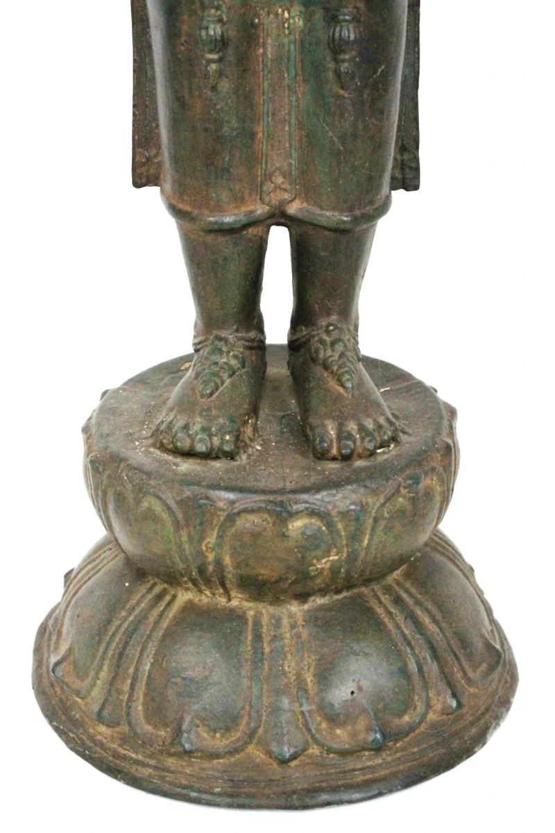 Gepatineerd Bronzen Oosters Beeld - foto 6