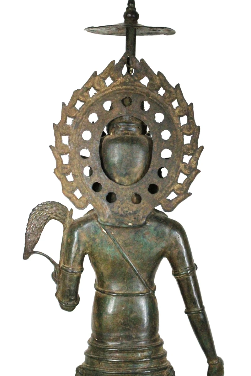 Gepatineerd Bronzen Oosters Beeld - foto 3