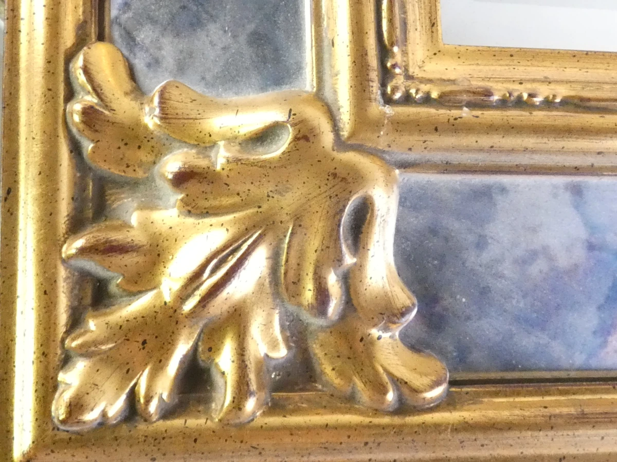 Art Nouveau spiegel met goudkleurige lijst en facetgeslepen randen - foto 5
