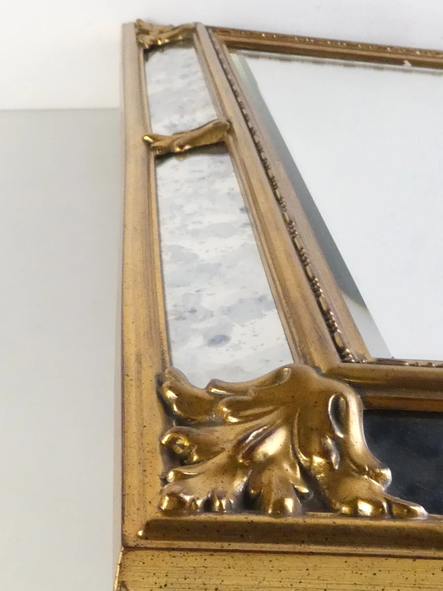 Art Nouveau spiegel met goudkleurige lijst en facetgeslepen randen - foto 9