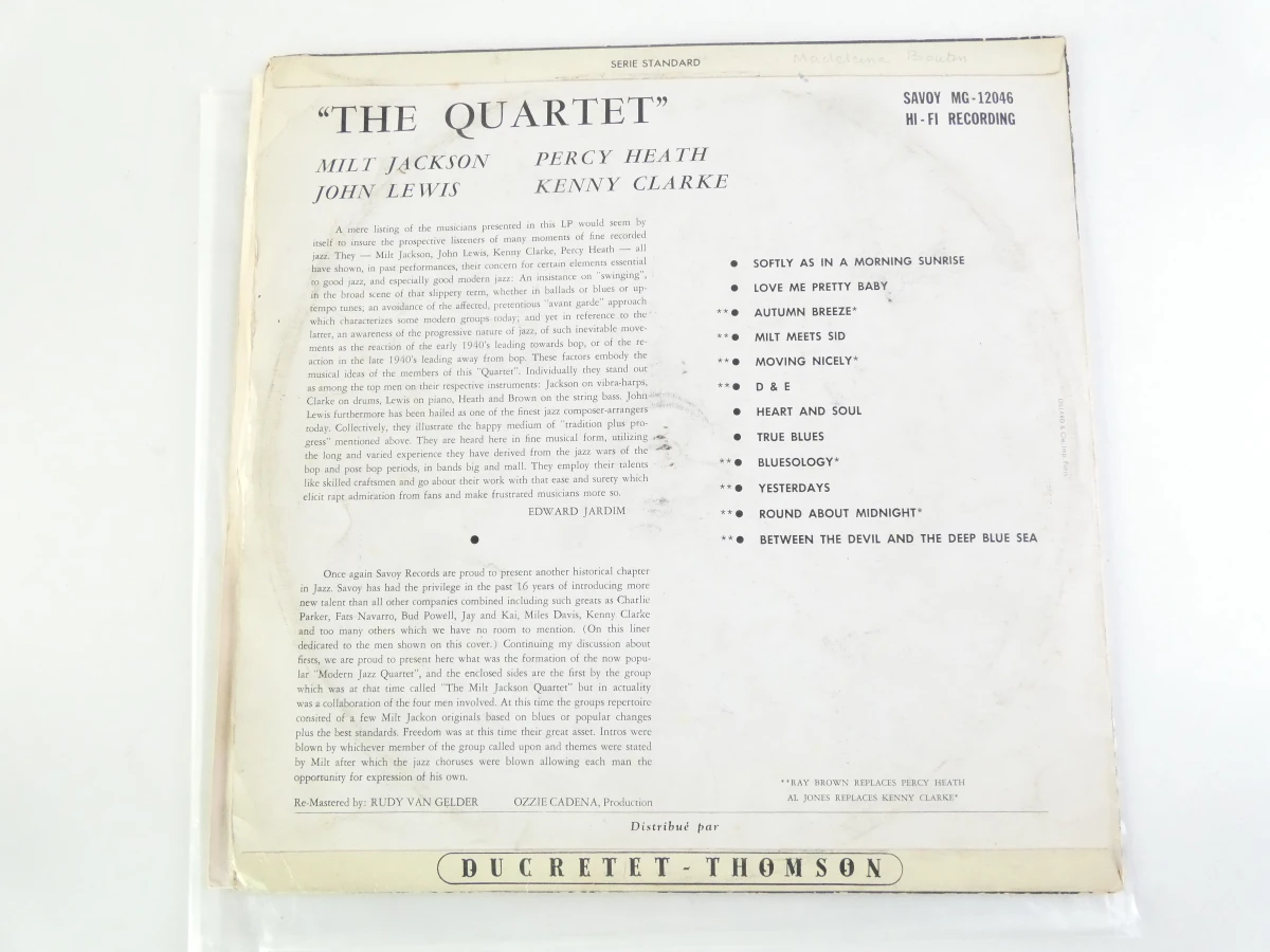 The Quartet vinylplaat jazzalbum - foto 2