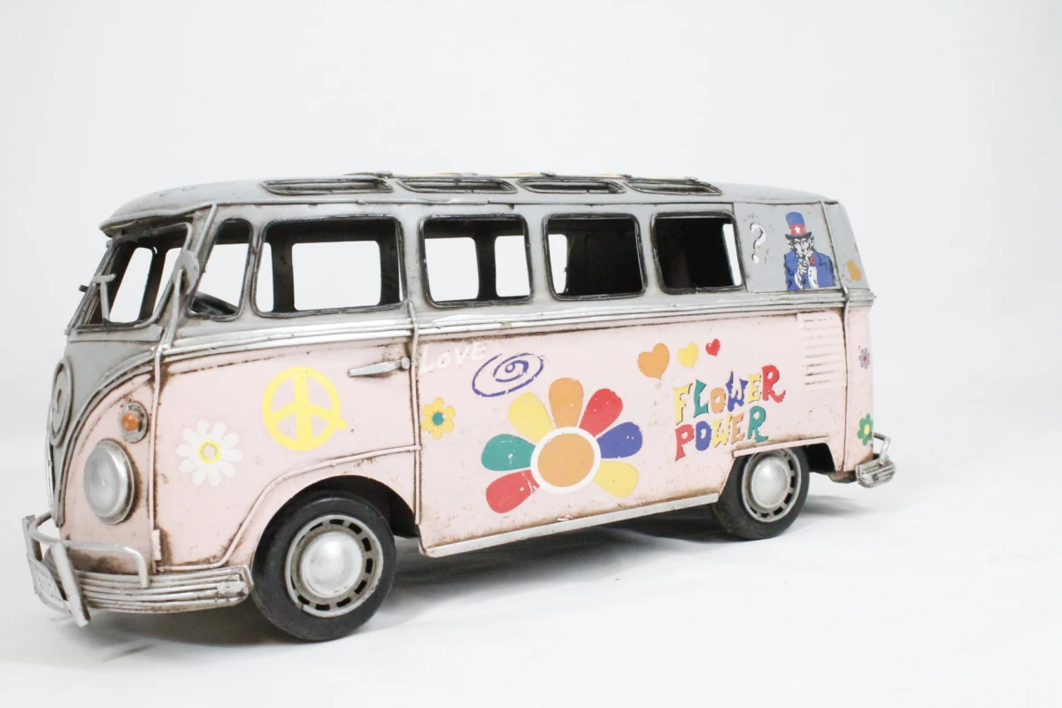 Decoratieve vintage Volkswagen T1 miniatuurbusje - foto 3