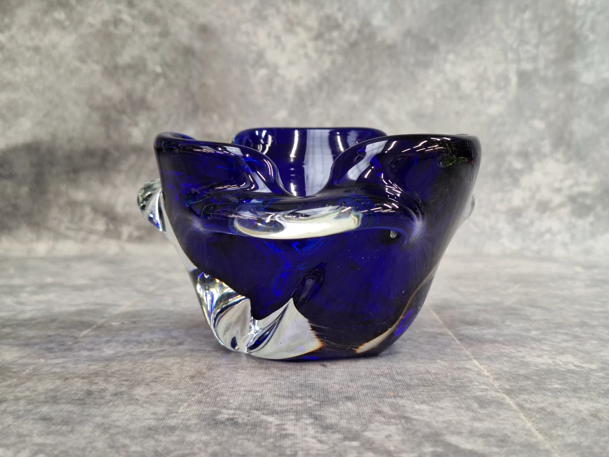 Set van 4 vintage Mid-Century Modern glazen schalen in Murano-stijl en Boheemse stijl - foto 4