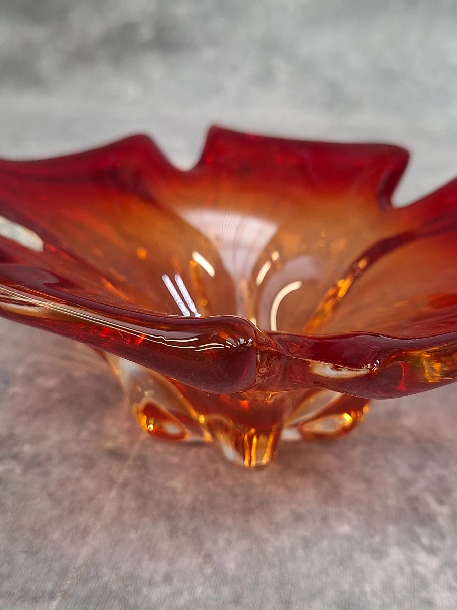 Set van 4 vintage Mid-Century Modern glazen schalen in Murano-stijl en Boheemse stijl - foto 22