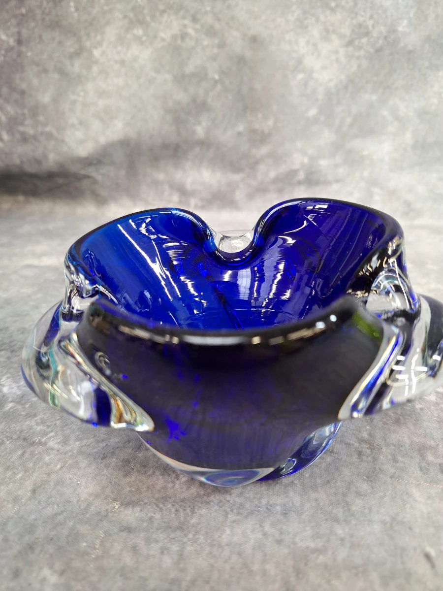 Set van 4 vintage Mid-Century Modern glazen schalen in Murano-stijl en Boheemse stijl - foto 6