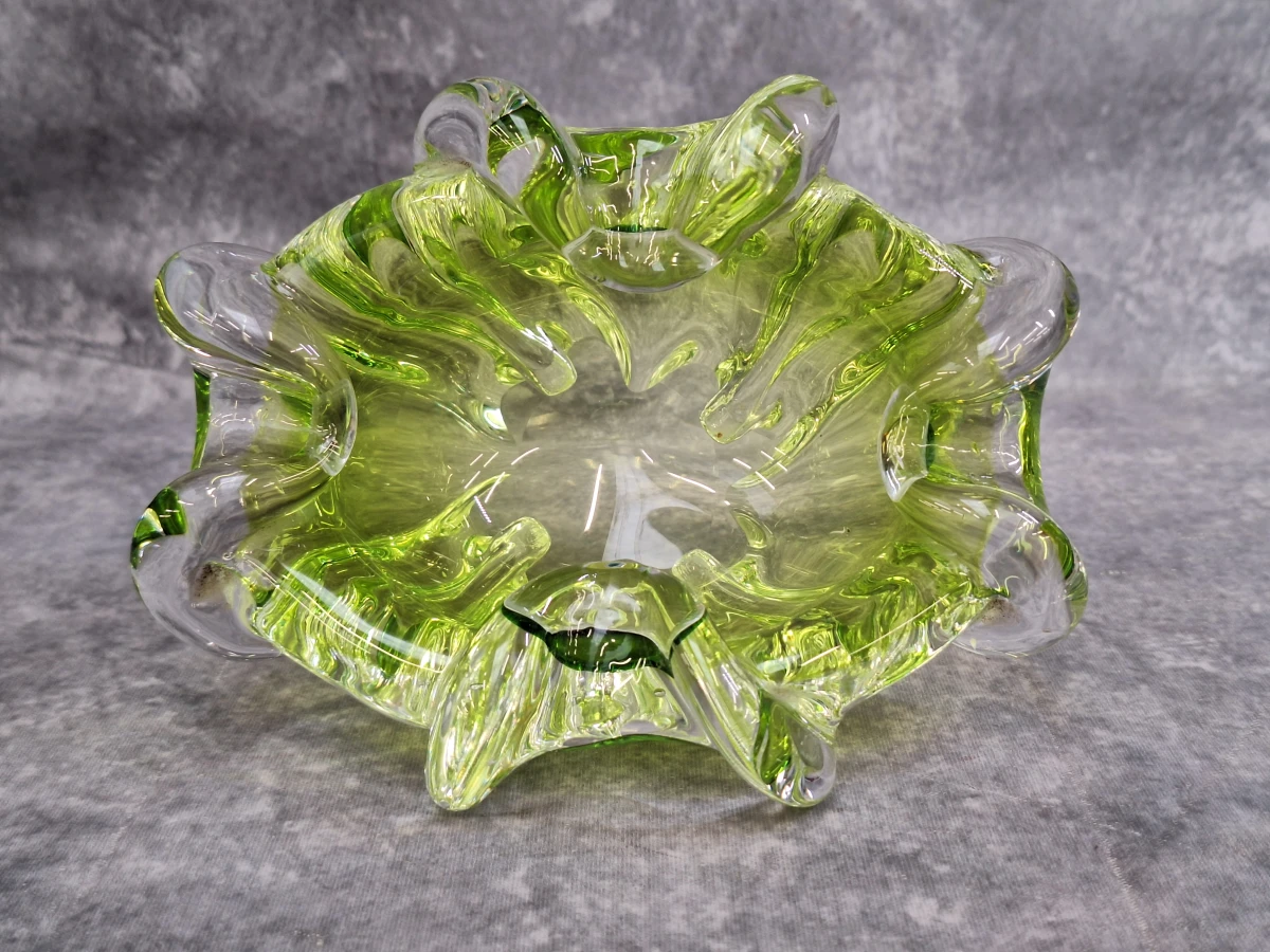 Set van 4 vintage Mid-Century Modern glazen schalen in Murano-stijl en Boheemse stijl - foto 13