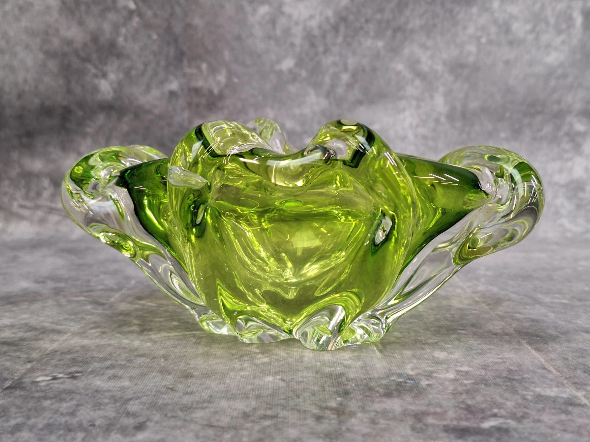 Set van 4 vintage Mid-Century Modern glazen schalen in Murano-stijl en Boheemse stijl - foto 12