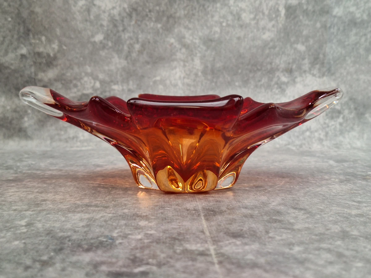 Set van 4 vintage Mid-Century Modern glazen schalen in Murano-stijl en Boheemse stijl - foto 19