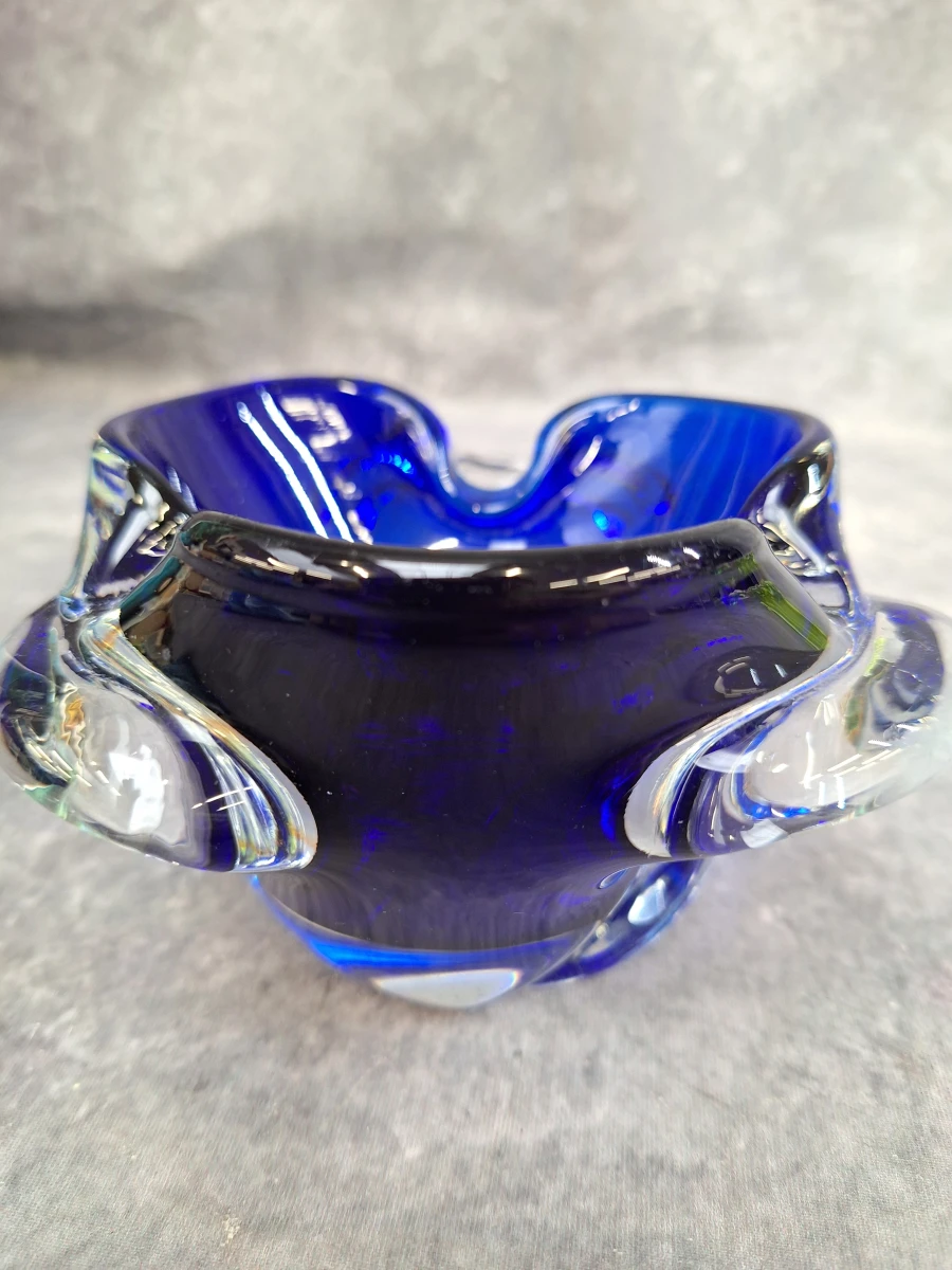 Set van 4 vintage Mid-Century Modern glazen schalen in Murano-stijl en Boheemse stijl - foto 7