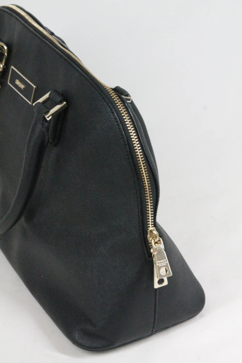 Zwarte leren Dome Satchel - DKNY - foto 3
