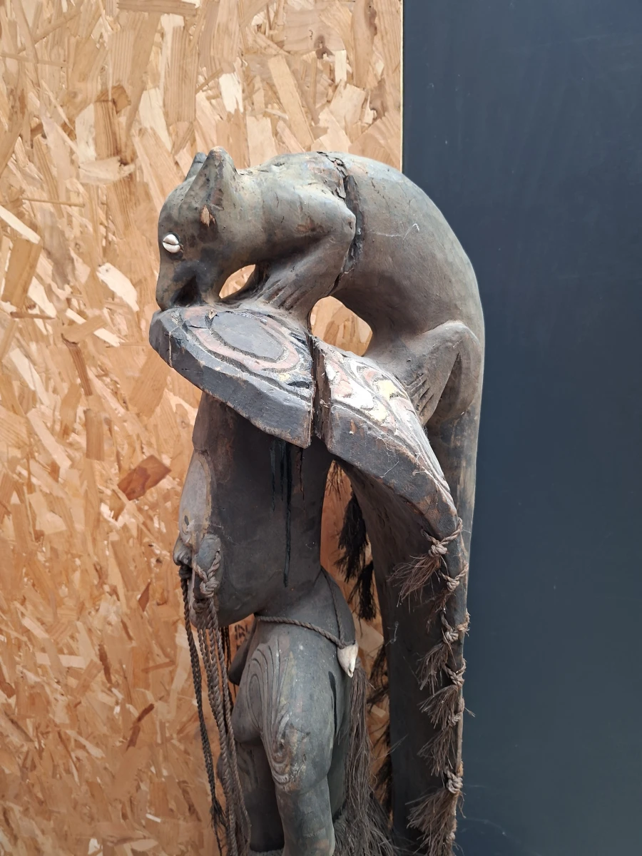 Monumentaal Tribaal Houten Sculptuur – Papoea-Nieuw-Guinea Stijl - foto 7