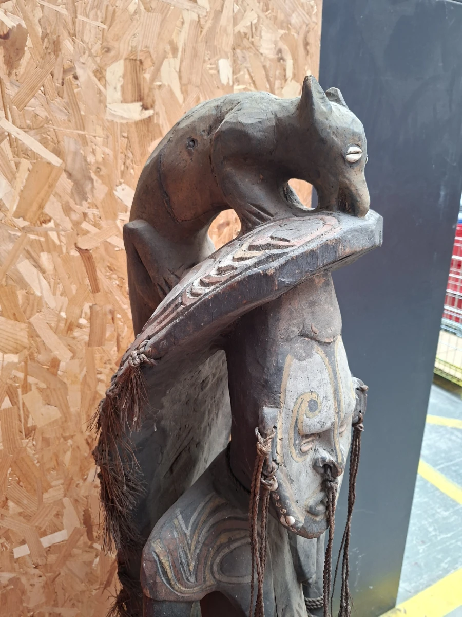 Monumentaal Tribaal Houten Sculptuur – Papoea-Nieuw-Guinea Stijl - foto 3