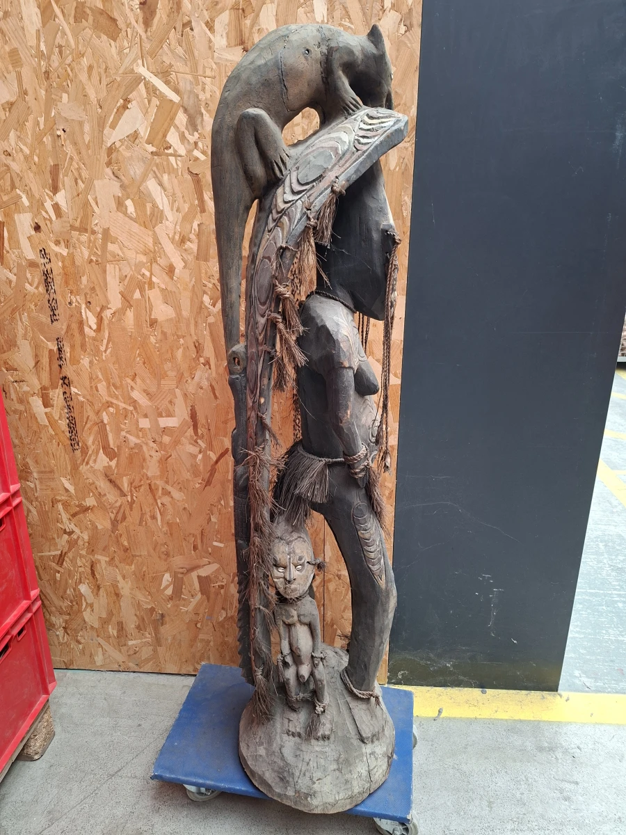 Monumentaal Tribaal Houten Sculptuur – Papoea-Nieuw-Guinea Stijl - foto 2