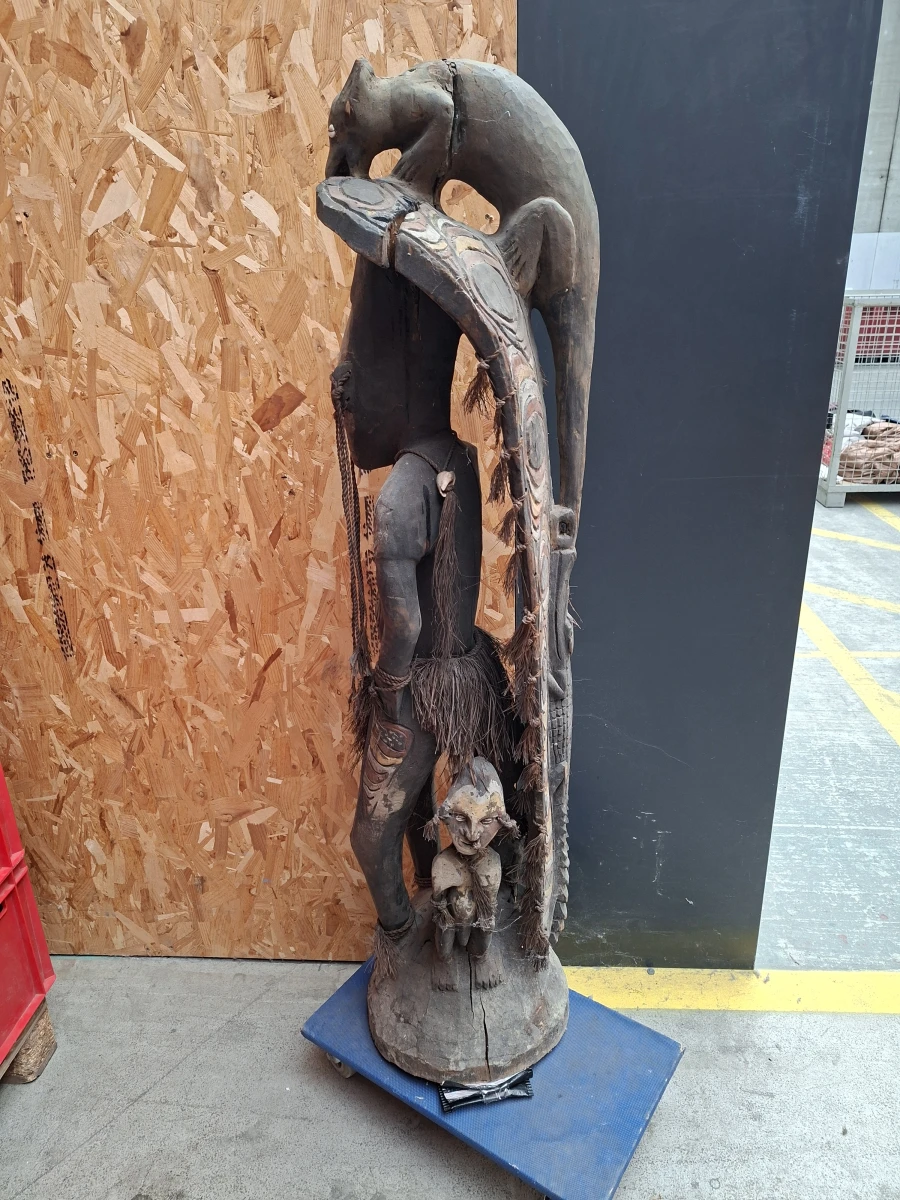 Monumentaal Tribaal Houten Sculptuur – Papoea-Nieuw-Guinea Stijl - foto 8