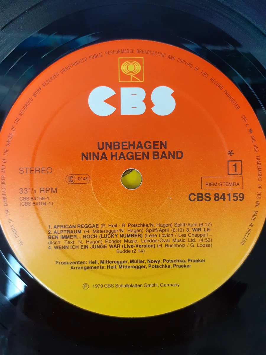 Vinyl: Nina Hagen Band - Unbehagen - foto 5