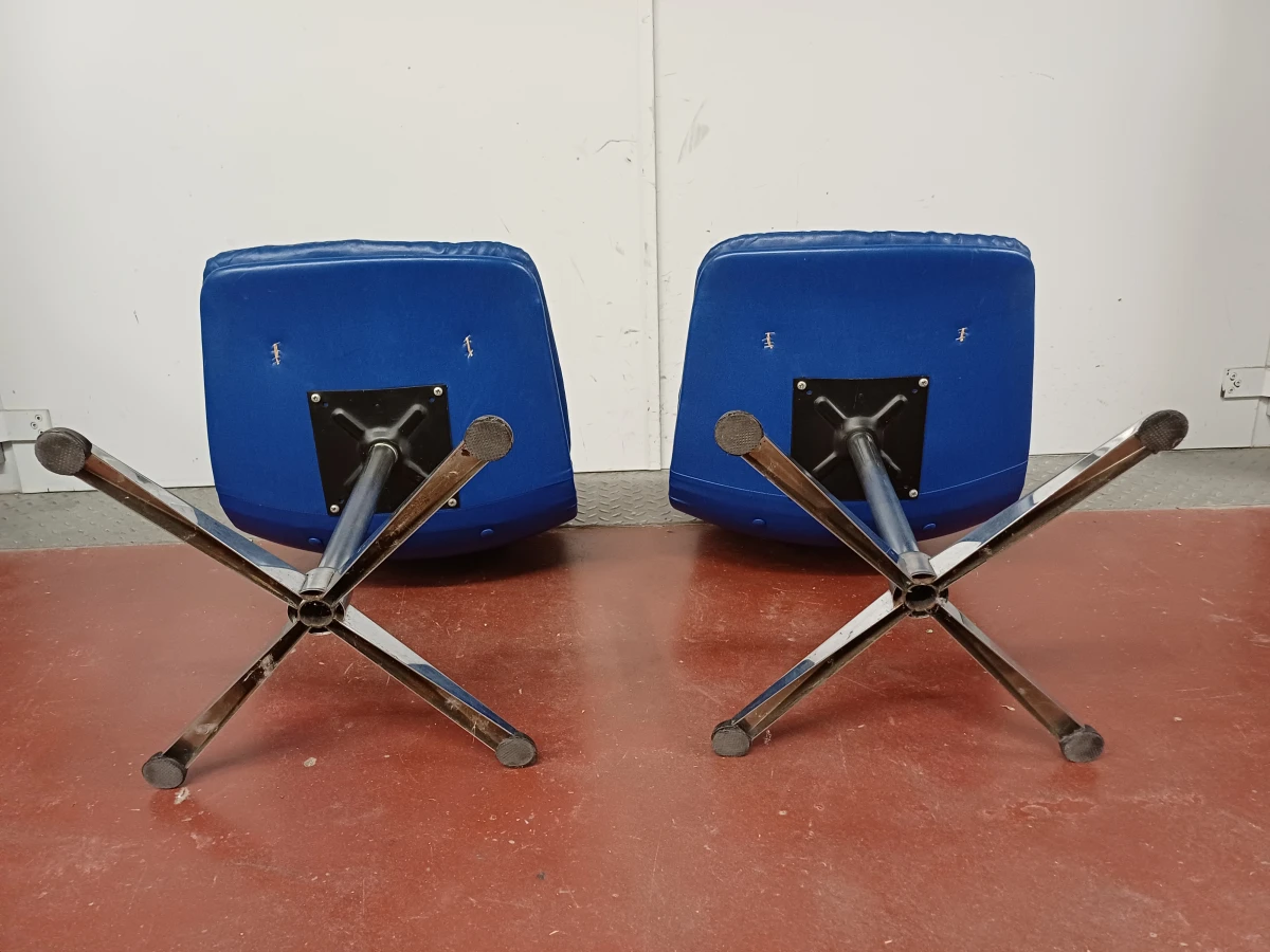 2 vintage blauwe designstoelen - foto 6