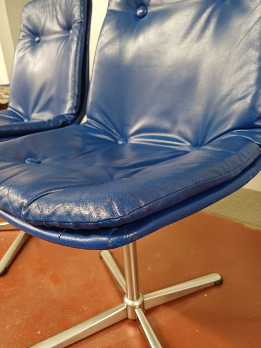 2 vintage blauwe designstoelen - foto 13