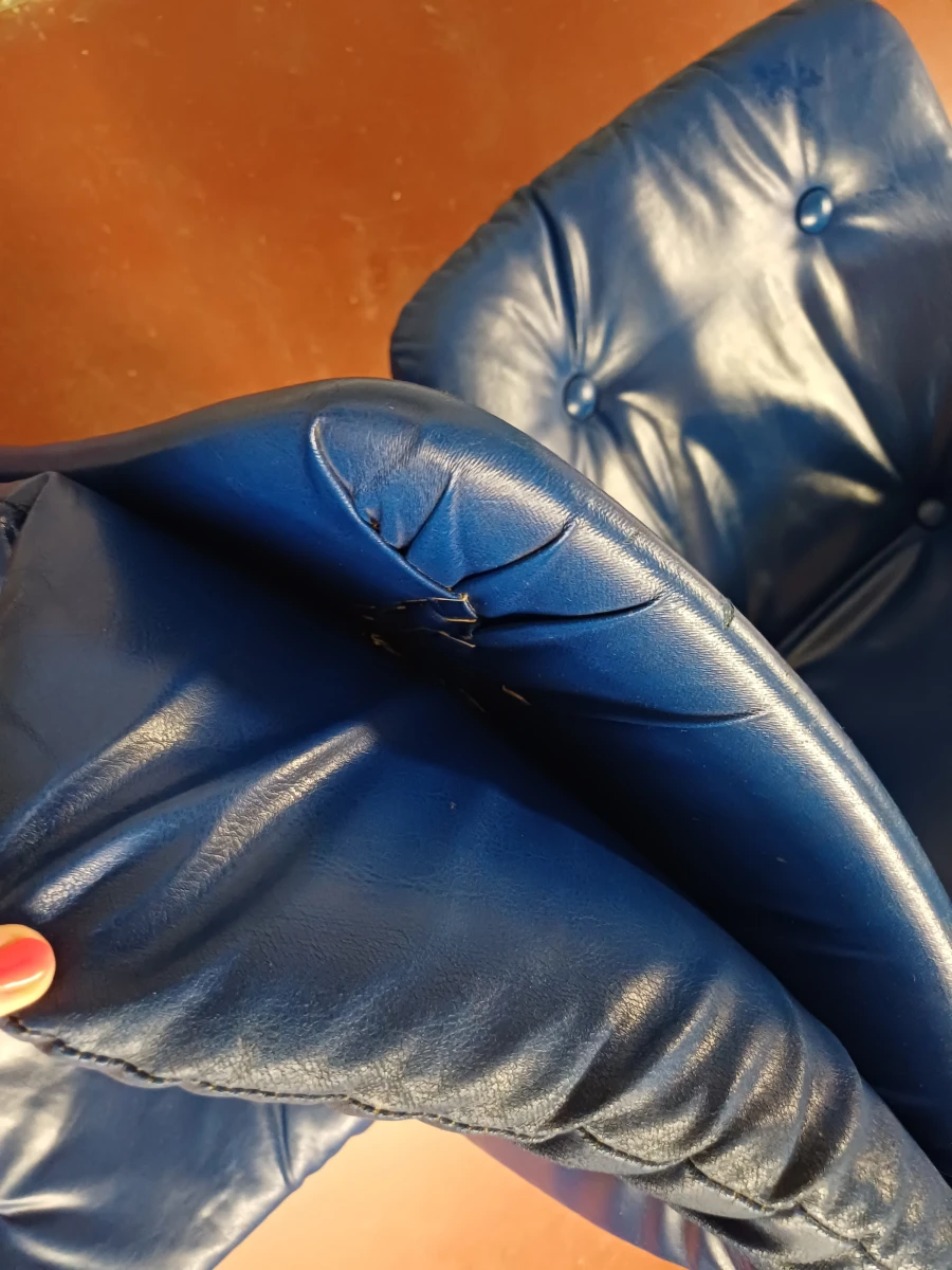 2 vintage blauwe designstoelen - foto 20