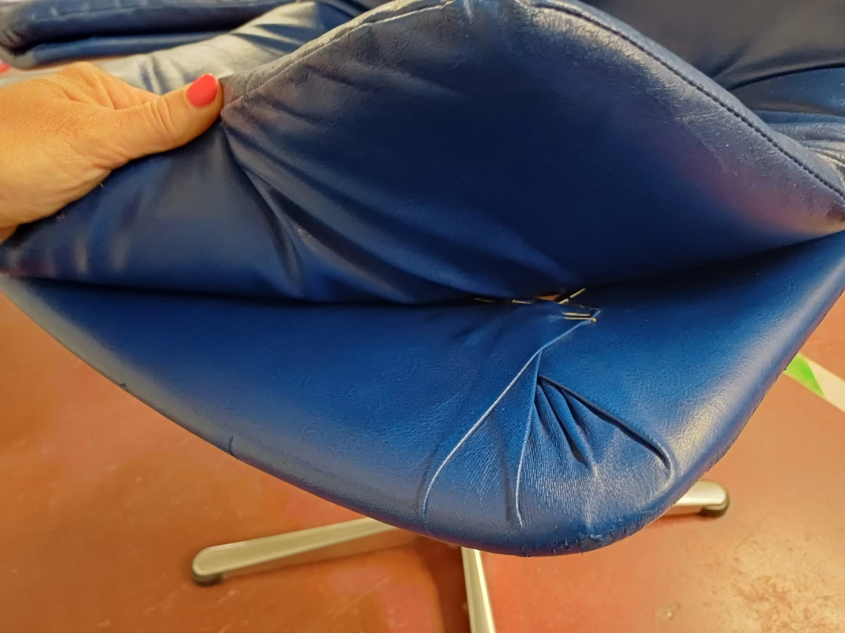 2 vintage blauwe designstoelen - foto 19