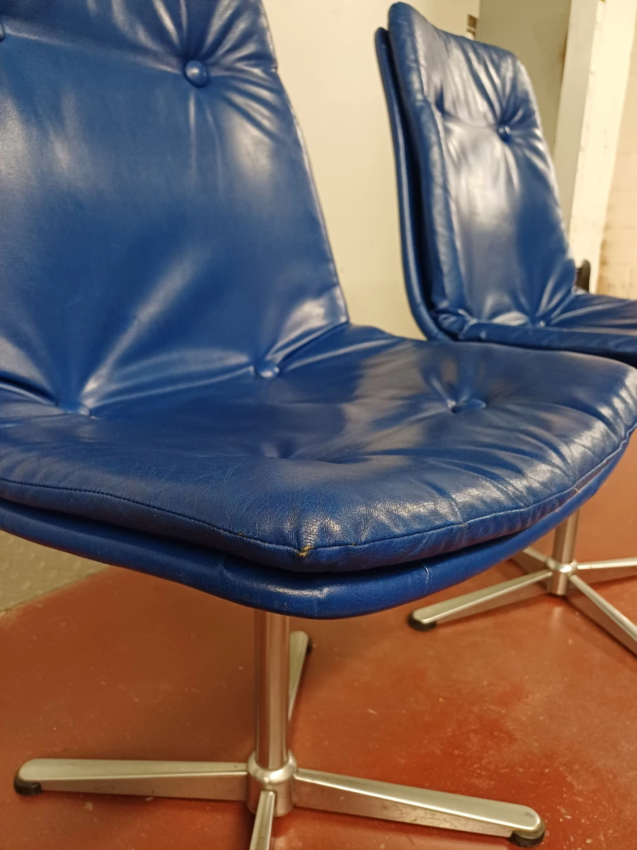 2 vintage blauwe designstoelen - foto 14