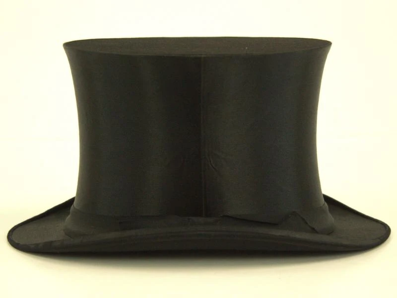 Antieke klaphoed / chapeau claque - opvouwbare hoge hoed - ca. 1900 met originele doos - foto 7
