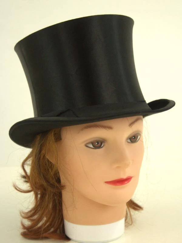 Antieke klaphoed / chapeau claque - opvouwbare hoge hoed - ca. 1900 met originele doos - foto 8