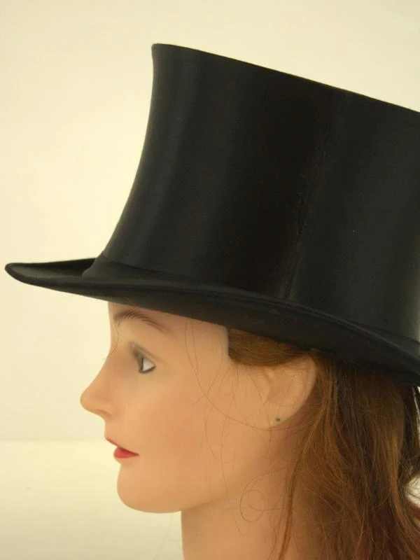 Antieke klaphoed / chapeau claque - opvouwbare hoge hoed - ca. 1900 met originele doos - foto 9