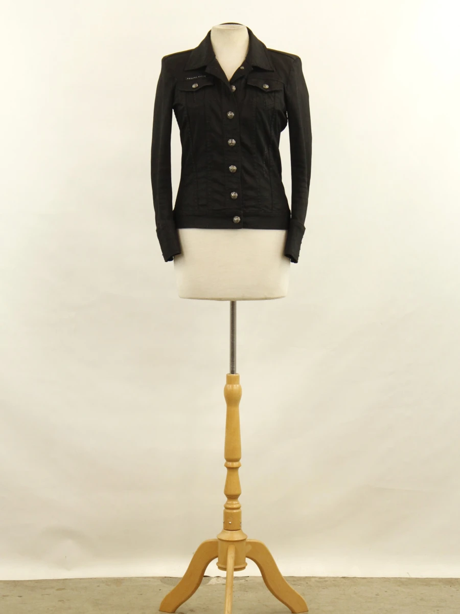 Philipp Plein Couture zwarte jeansvest - Crystal Skull - foto 2