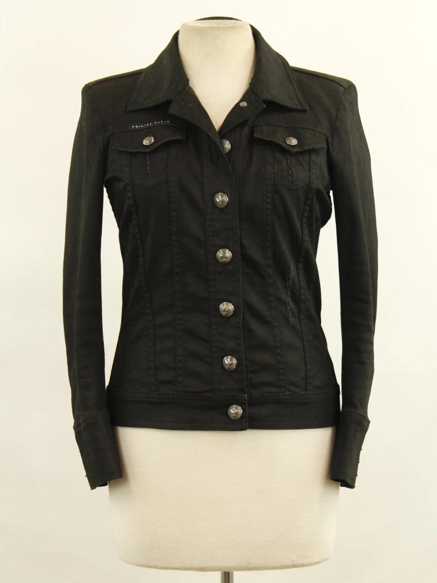 Philipp Plein Couture zwarte jeansvest - Crystal Skull - foto 3
