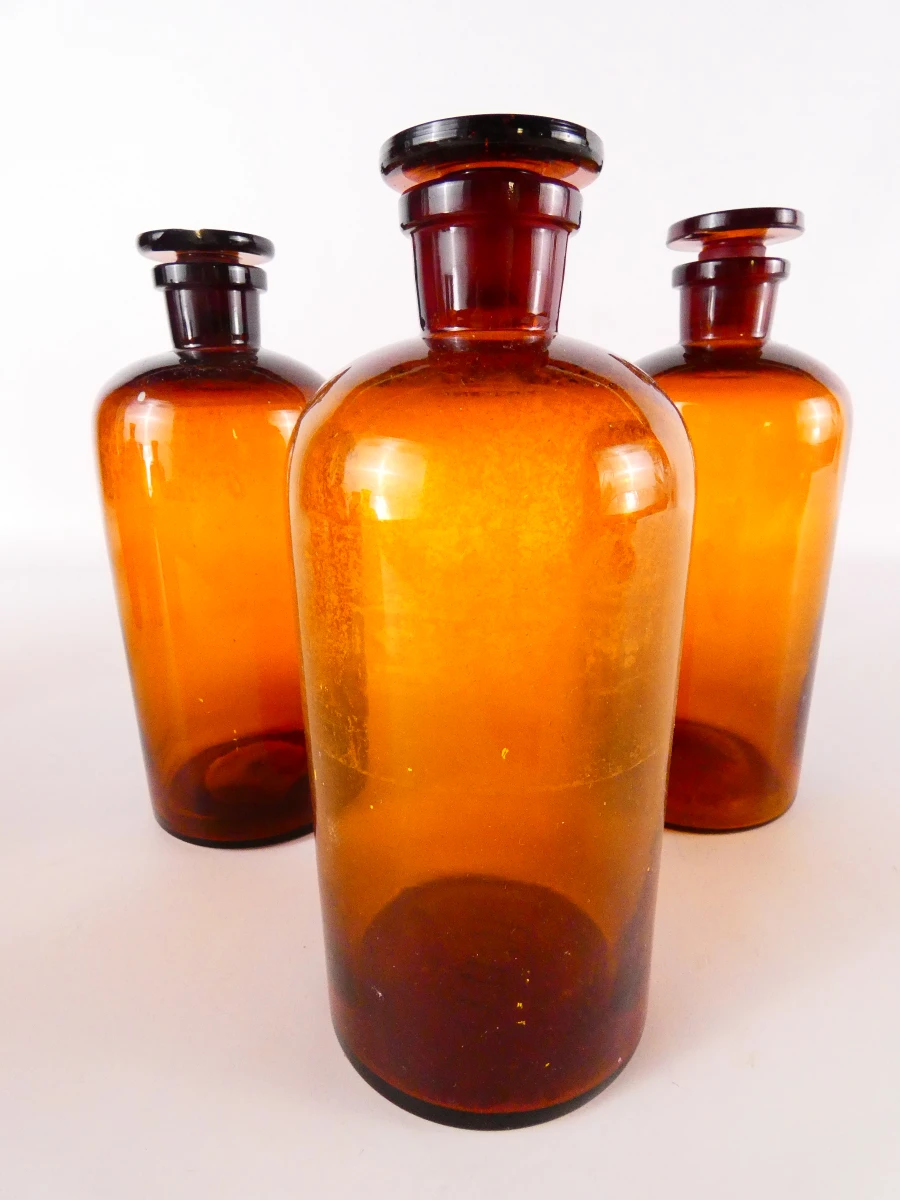 Mooie set van 15 vintage bruine apothekersflessen - foto 5