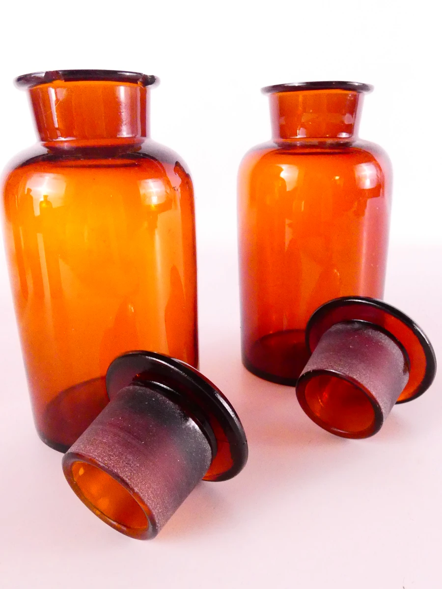 Mooie set van 15 vintage bruine apothekersflessen - foto 10
