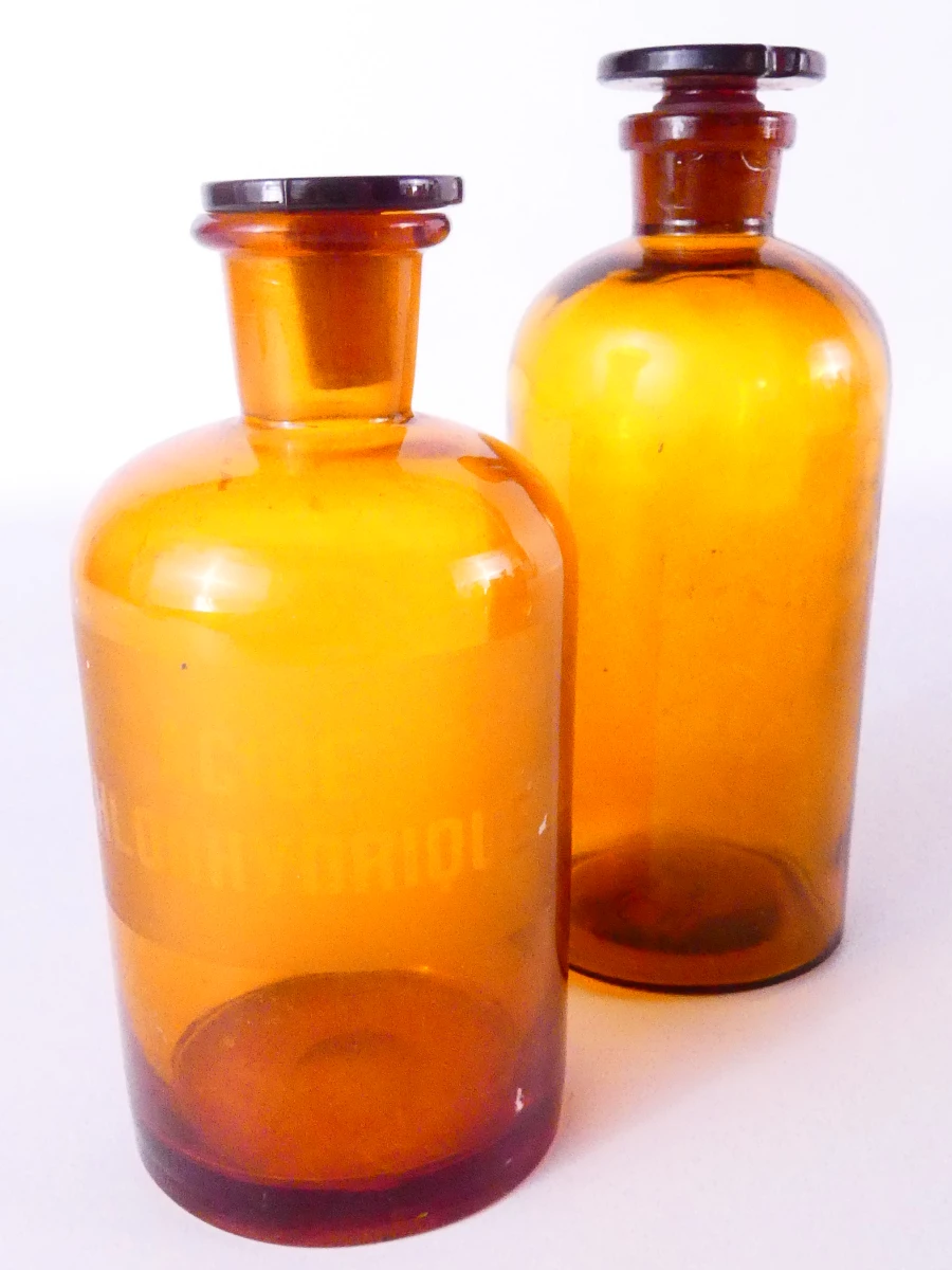 Mooie set van 15 vintage bruine apothekersflessen - foto 15