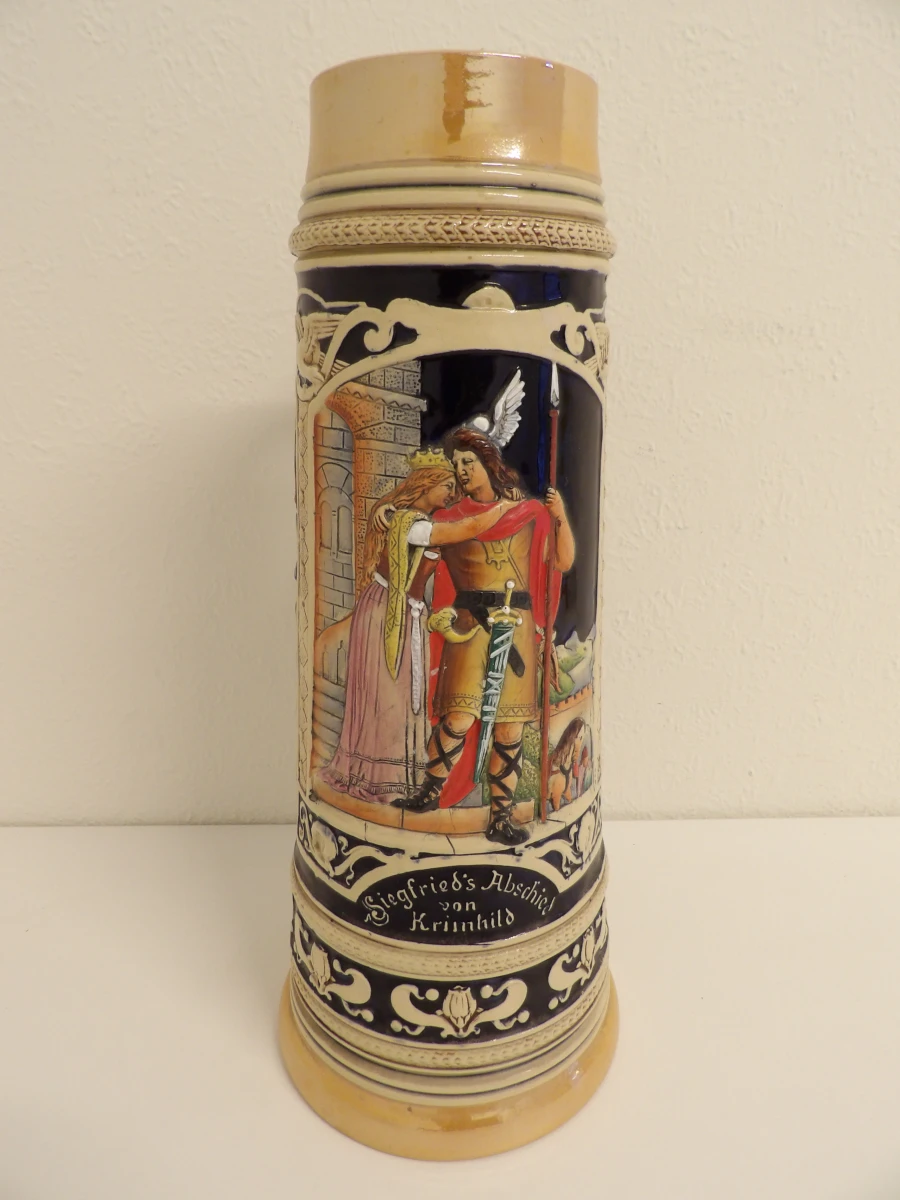 Duitse Cerami-Bierkrug van Siegfried & Kriemhild - foto 3
