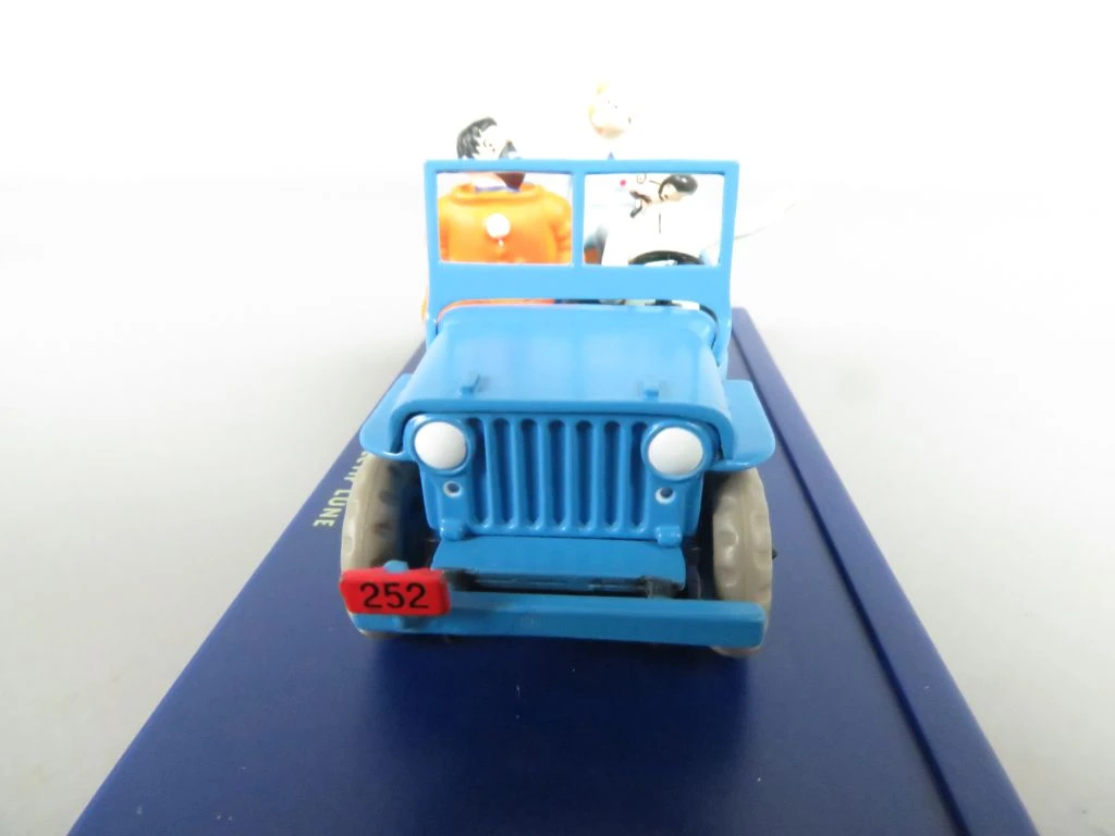 Tintin en vrienden in blauwe jeep miniatuur - foto 5