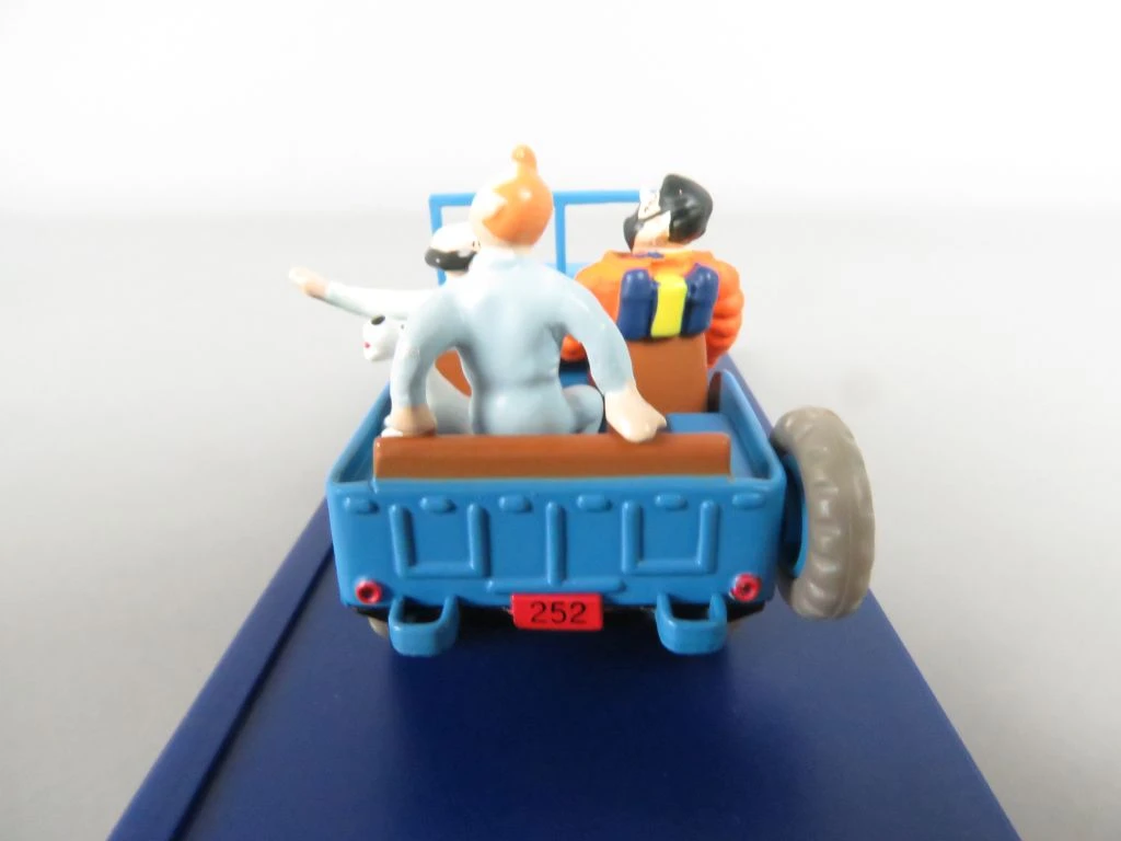 Tintin en vrienden in blauwe jeep miniatuur - foto 4