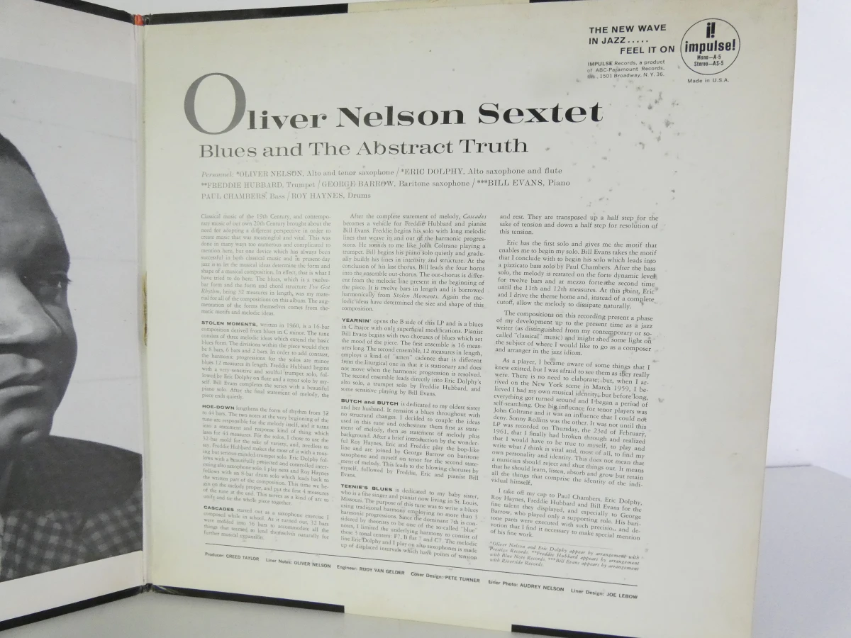 Oliver Nelson The blues and the Abstract Truth (LP, impulse stereo A5) - foto 8