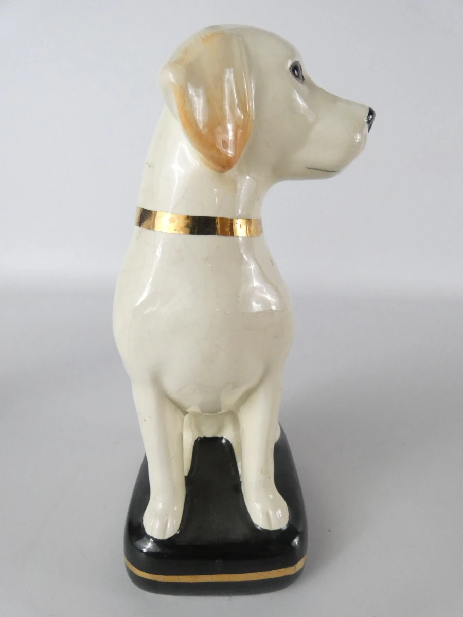 Set van 2 keramische hondbeeldjes met gouden halsband - foto 4