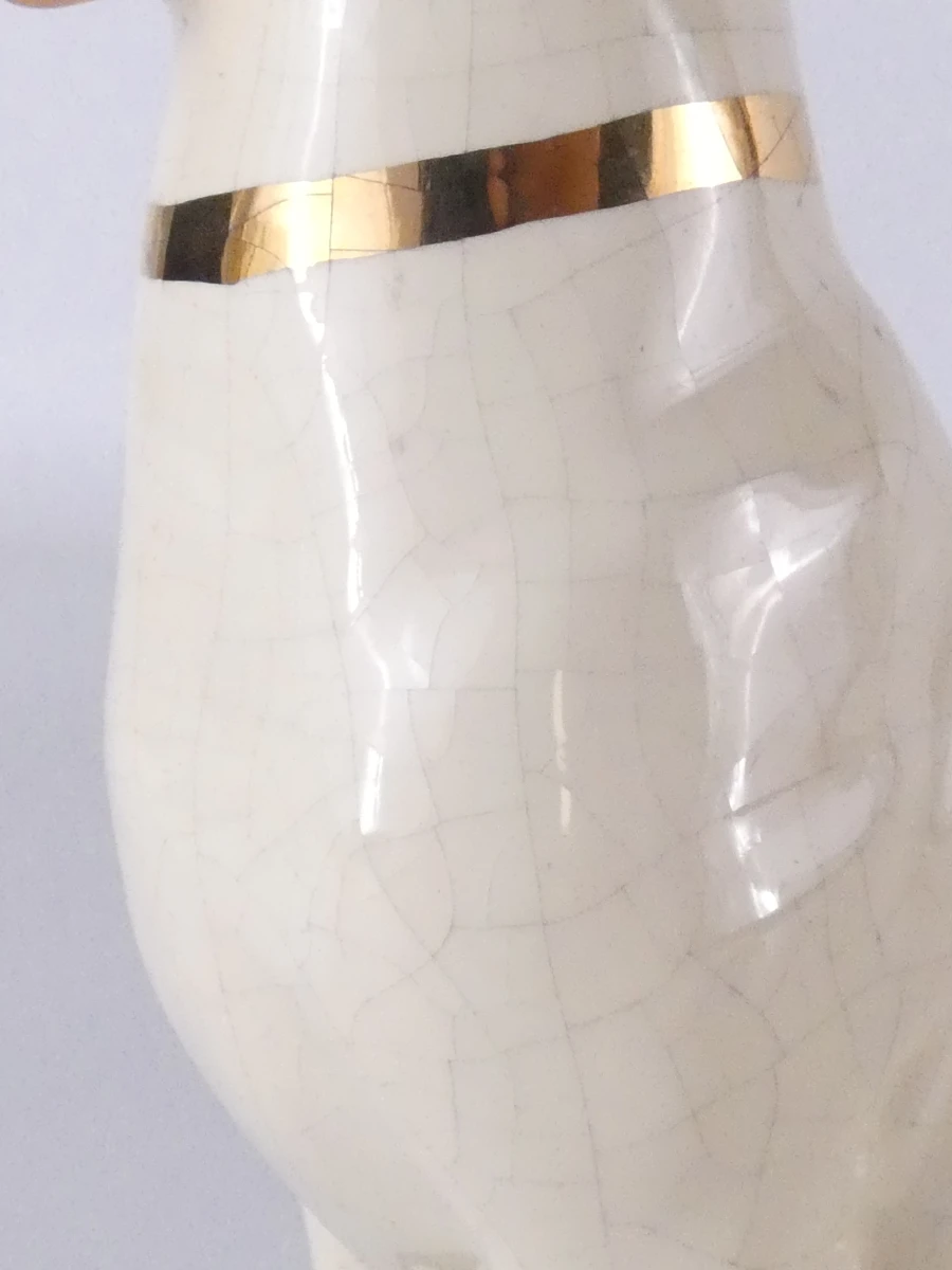 Set van 2 keramische hondbeeldjes met gouden halsband - foto 9