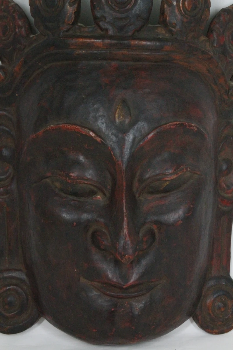 Handgesneden Tibetaans-Boeddhistisch masker - foto 5