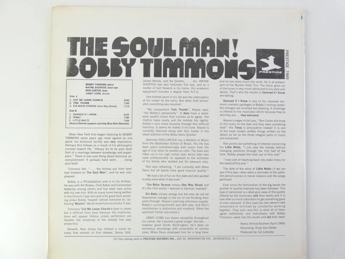 The Soul Man! - Bobby Timmons vinylplaat - foto 4
