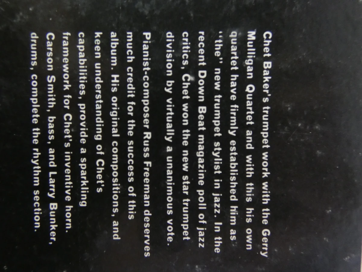 Vinylplaat Chet Baker Quartet - Pacific Jazz Records - foto 6