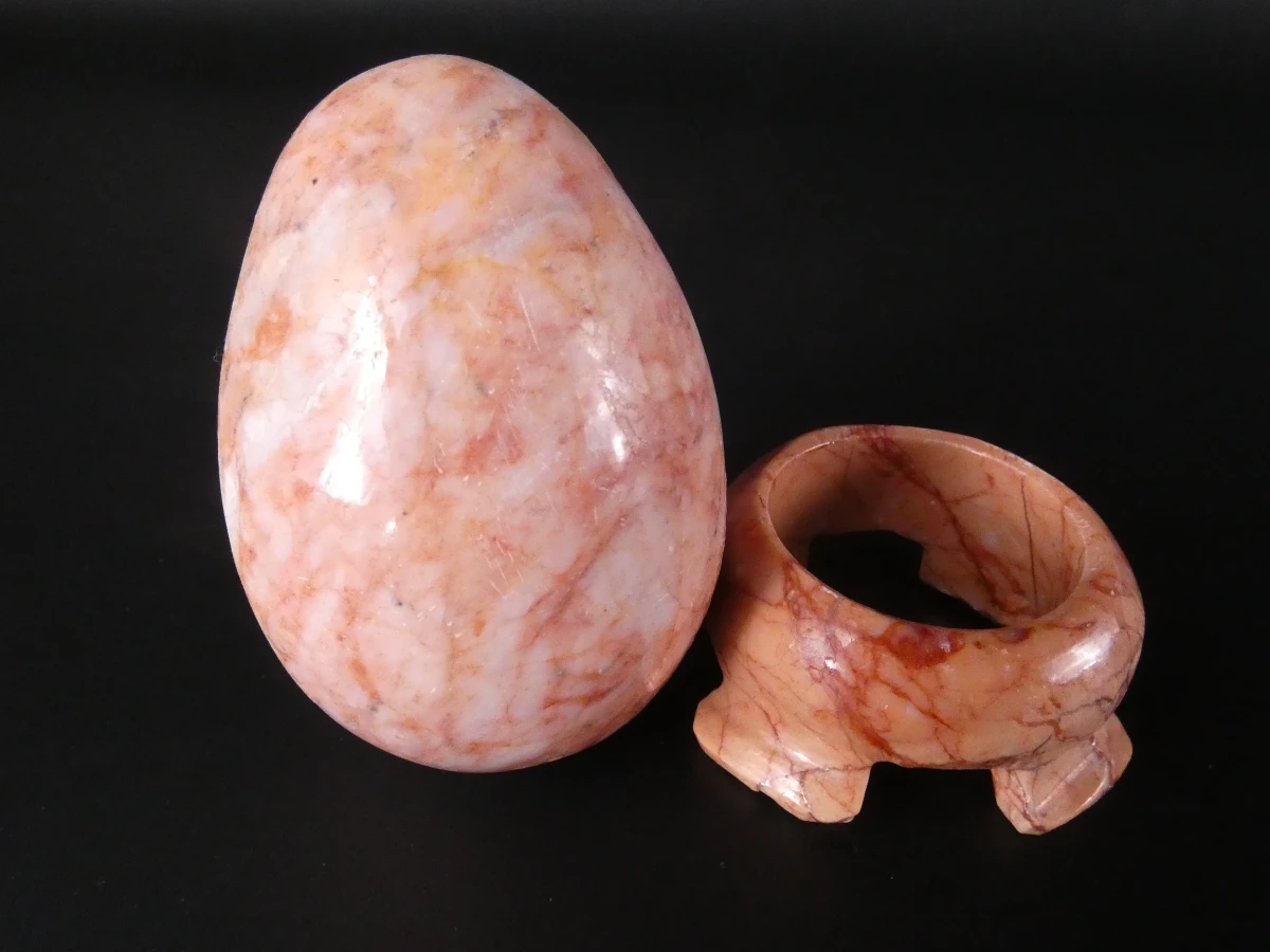 Set van 18 decoratieve stenen eieren van verschillende mineralen - foto 3