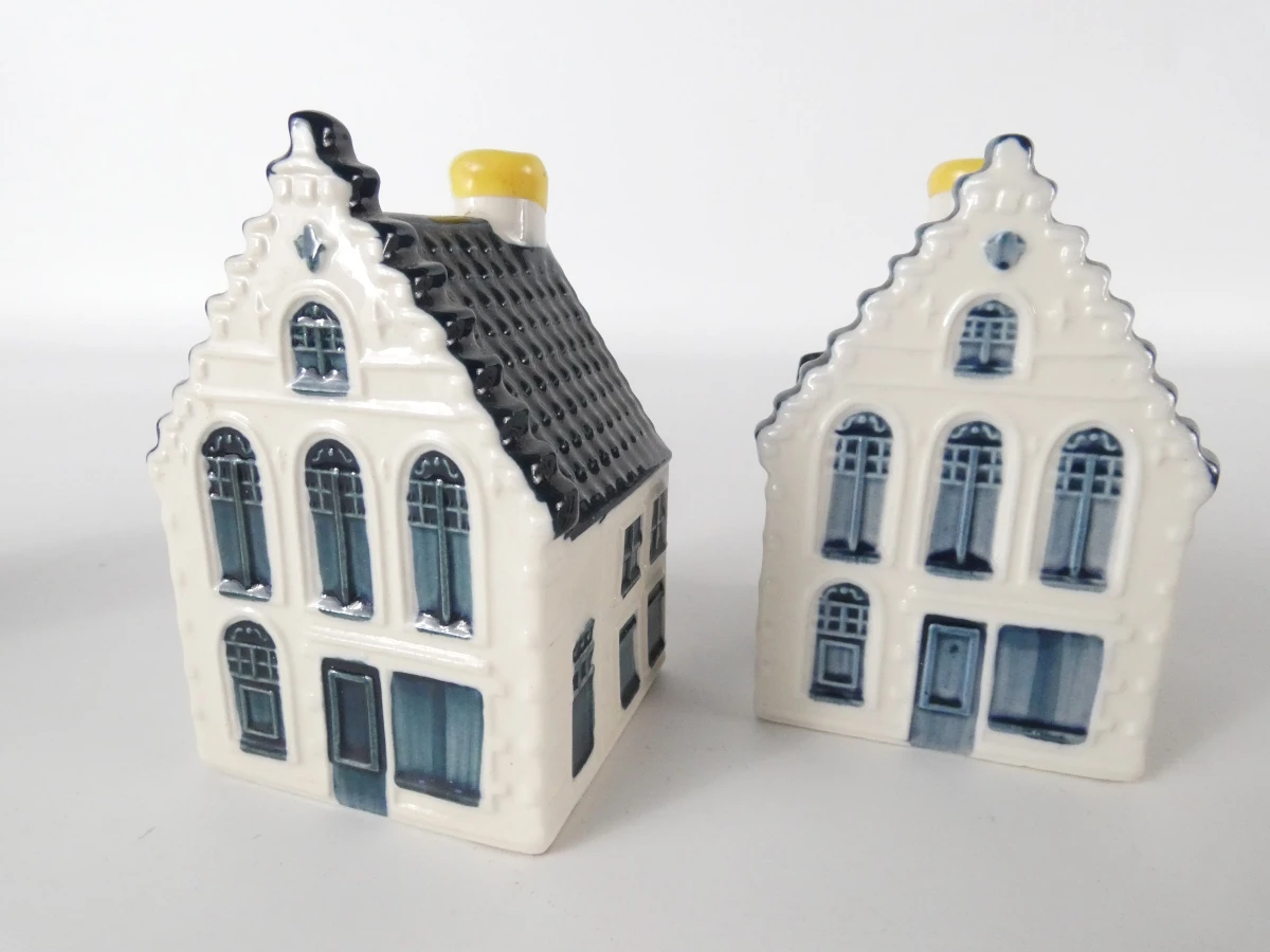 8 Delfts Blauwe KLM keramische huisjes - foto 4